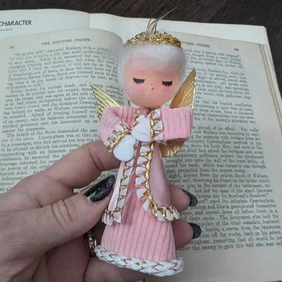 Vintage Pink Angel Ornament - Picture 8 of 9